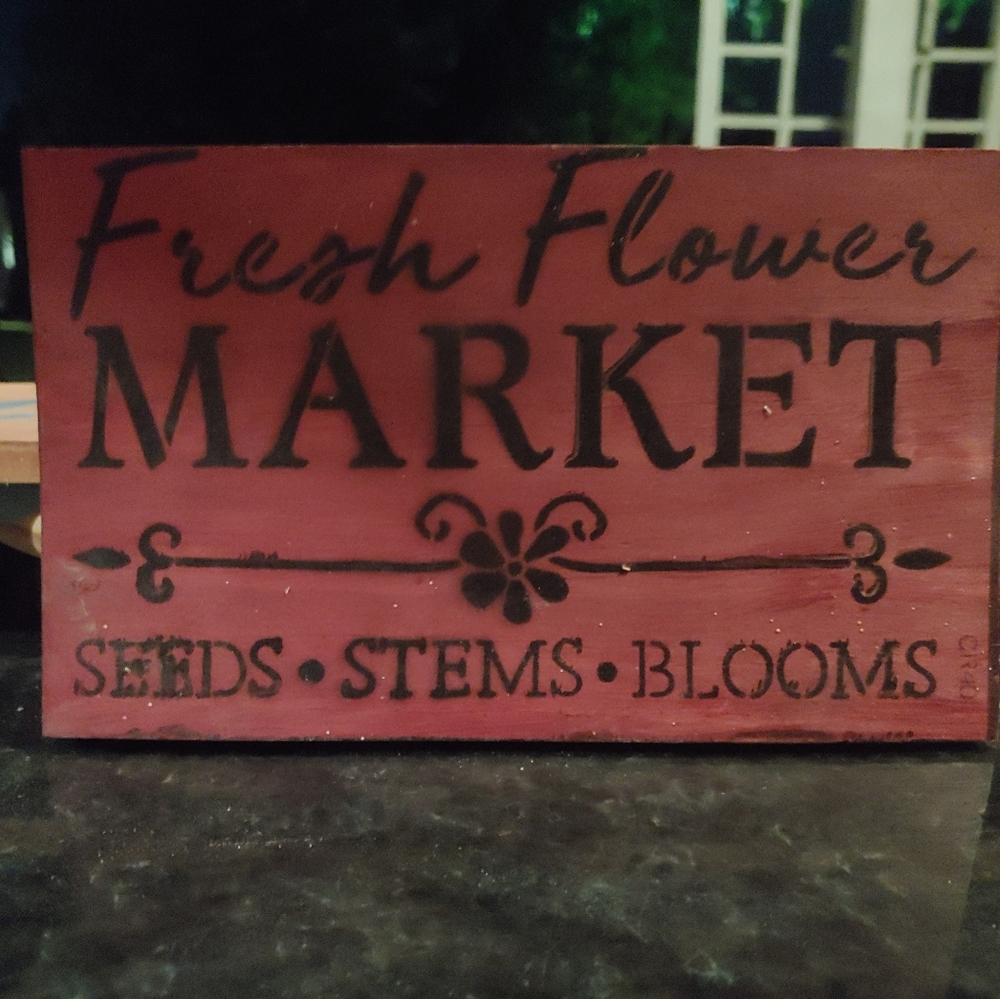 "Fresh Flower Market" indoor/outdoor Plaque